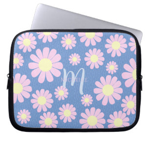 Funda Para Portátil Azul rosado margarita