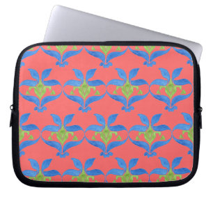 Funda Para Portátil Azul, verde, rojo Art Nouveau Patrón portátil Slee