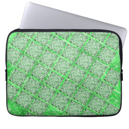 Funda Para Portátil Azulejo falso, folhagens divertidos verdes, cuadra