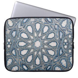 Funda Para Portátil Azulejo Mediterráneo Blanco y Azul Fresco