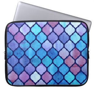 Funda Para Portátil Azulejos Árabes Geométricos Abstractos de Acuarela