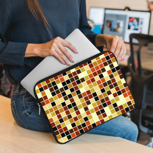 Funda Para Portátil Azulejos de Piscina, Baldosas Mosaico Marrones, Pa