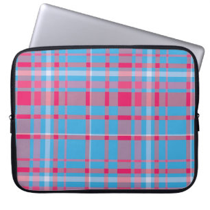 Funda Para Portátil Azules y rojos de Tartán
