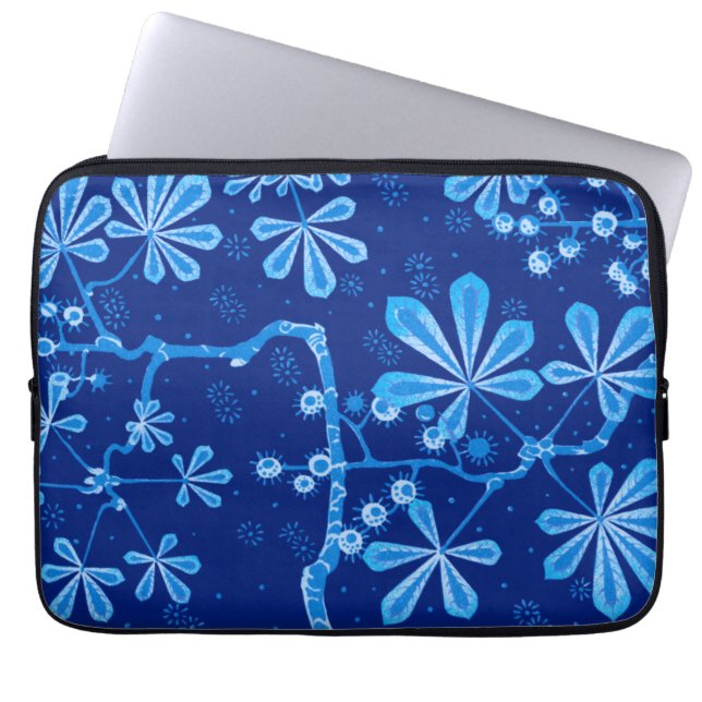 Funda Para Portátil Azure Frost Flower Neoprene (Frente)
