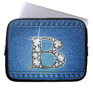 Funda Para Portátil B "Diamante" Denim Stitching Electronics Bag