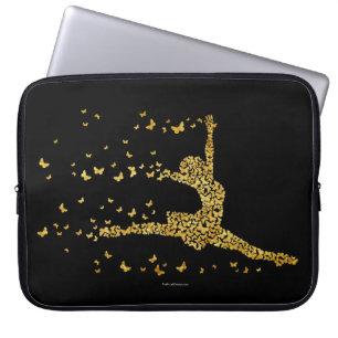 Funda Para Portátil Bailador de mariposa (oro) Manga para portátiles