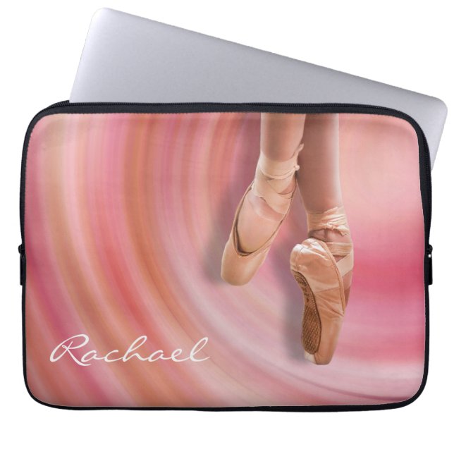 Funda Para Portátil Bailarín de ballet con nombre personalizado (Frente)