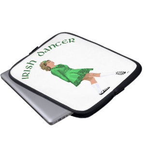 Funda Para Portátil Bailarina irlandesa de zapato blando en verde