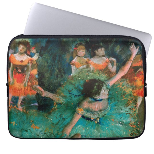 Funda Para Portátil Bailarinas en verde de Edgar Degas (Frente)