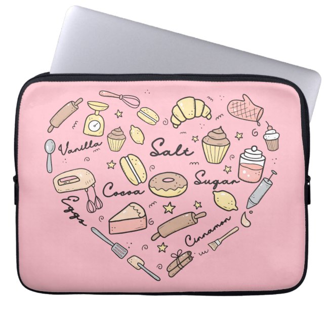 Funda Para Portátil Baker Heart Funny Bakery Baking Pastry Chef (Frente)