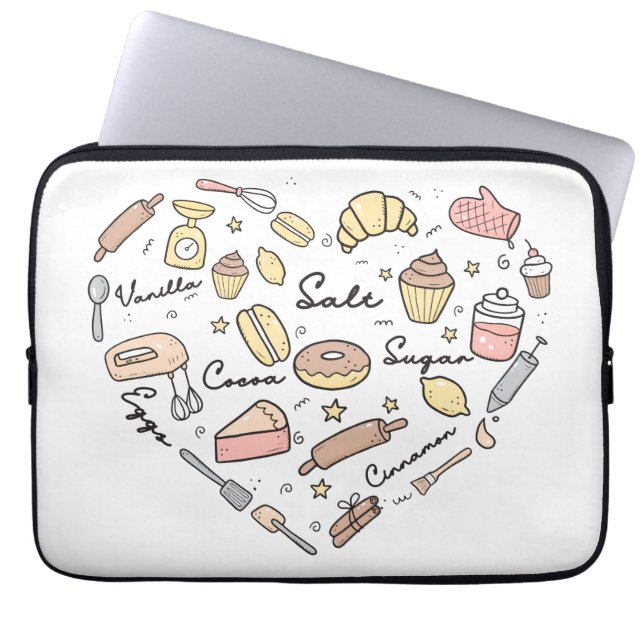 Funda Para Portátil Baker Heart Funny Bakery Baking Pastry Chef (Frente)