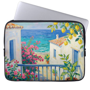 Funda Para Portátil Balcón Mediterráneo Limón Bougainvillea Vista al 
