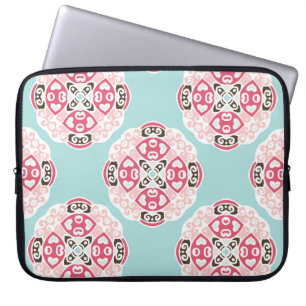 Funda Para Portátil Baldosas abstractas azules: lindas cosechas.