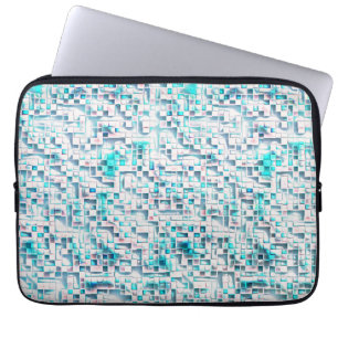 Funda Para Portátil Baldosas azules de estilo bruto texturado, cuadrad