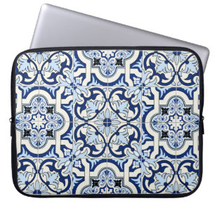 Funda Para Portátil Baldosas marroquíes: Maravillosos Patrones Azules.
