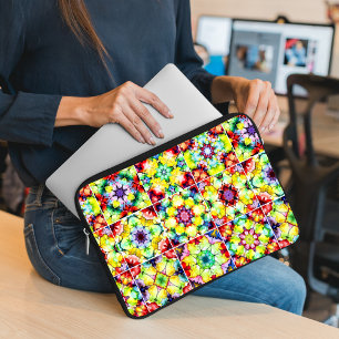 Funda Para Portátil Baldosas mediterráneas, mosaicos de tinta de alcoh