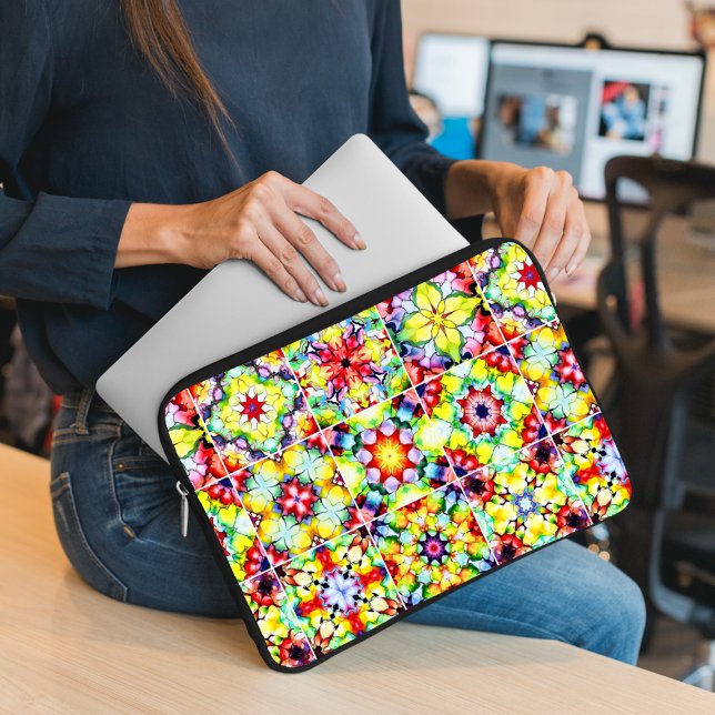 Funda Para Portátil Baldosas mediterráneas, mosaicos de tinta de alcoh (Subido por el creador)