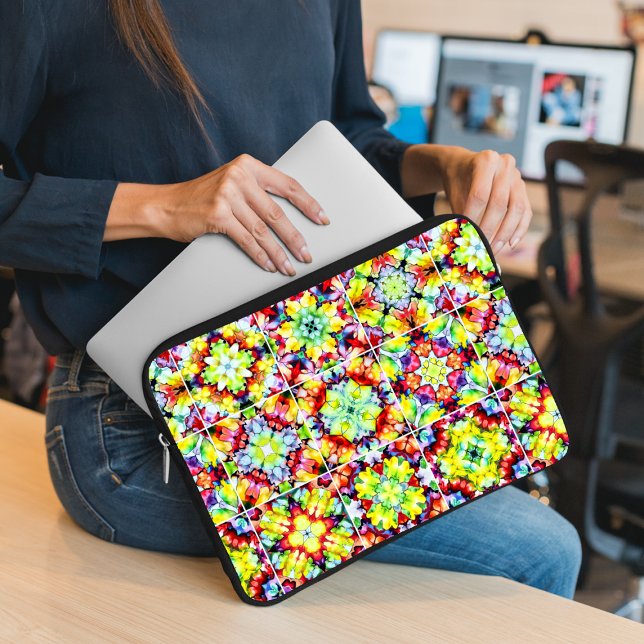 Funda Para Portátil Baldosas mediterráneas, mosaicos de tinta de alcoh (Subido por el creador)