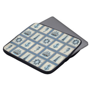 Funda Para Portátil Baldosas náuticas   Rueda del buque de anclaje del