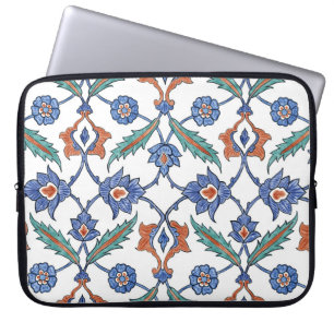 Funda Para Portátil Baldosas Turcas Medievales: Ornamento Floral.