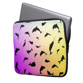 Funda Para Portátil ballena de tiburón de pez sombra en el océano degr