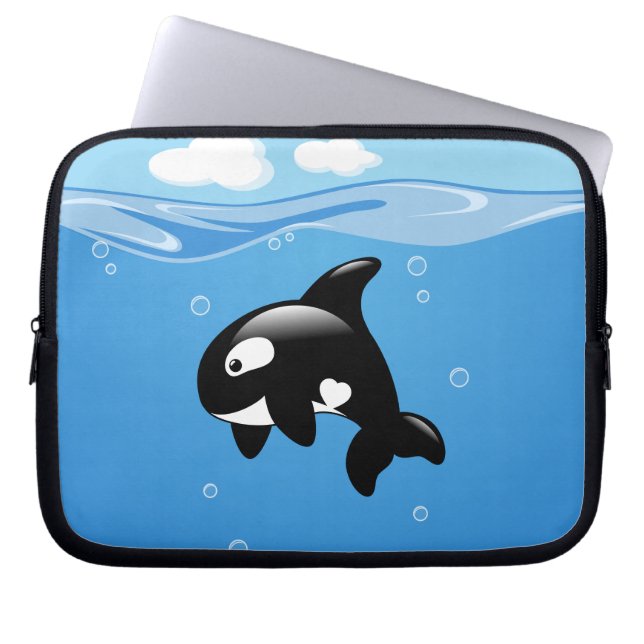 Funda Para Portátil Ballena orca en el océano (Frente)