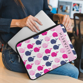 Funda Para Portátil Ballenas, Patrón De Ballenas, Tu Nombre