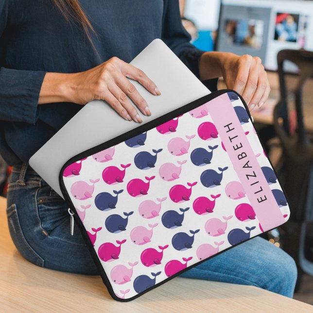 Funda Para Portátil Ballenas, Patrón De Ballenas, Tu Nombre (Subido por el creador)