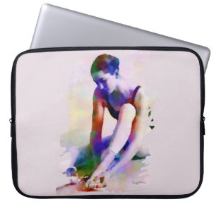 Funda Para Portátil Ballerina rosa acuarela arte contemporáneo