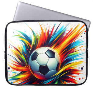 Funda Para Portátil Balón de fútbol futurista abstracto