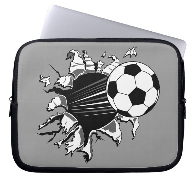 Funda Para Portátil Balón de fútbol que revienta hacia fuera (Frente)