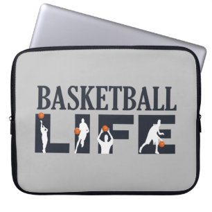 Funda Para Portátil Baloncestistas con naranja