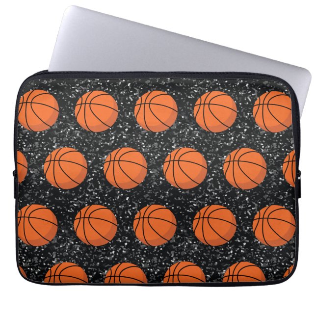 Funda Para Portátil Baloncesto Jugador Deportivo Elegante Purpurina Ne (Frente)