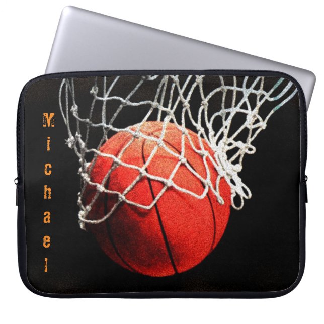 Funda Para Portátil Baloncesto Su Nombre (Frente)