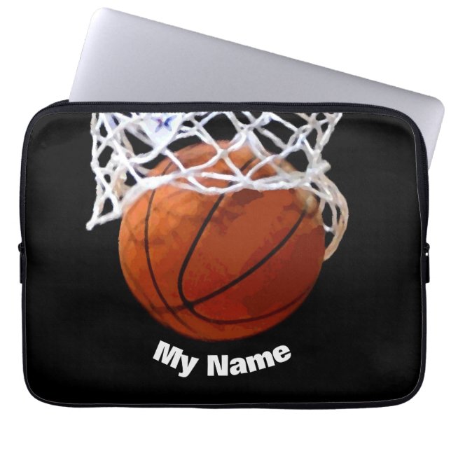 Funda Para Portátil Baloncesto Su Nombre (Frente)