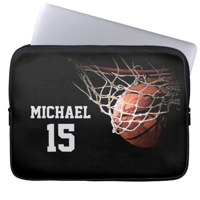 Funda Para Portátil Baloncesto Tu Nombre (Frente)