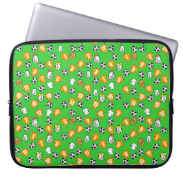 Funda Para Portátil Balones de fútbol, camisetas naranjas y aficionado