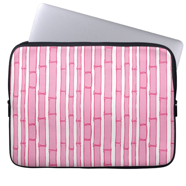 Funda Para Portátil Bambooey Raya de Bambú en Rosa (Frente)