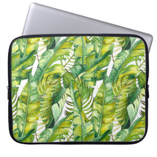 Funda Para Portátil Banana tropical deja patrón acuático