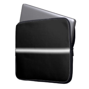 Funda Para Portátil Banda blanca y desenfadada en negro