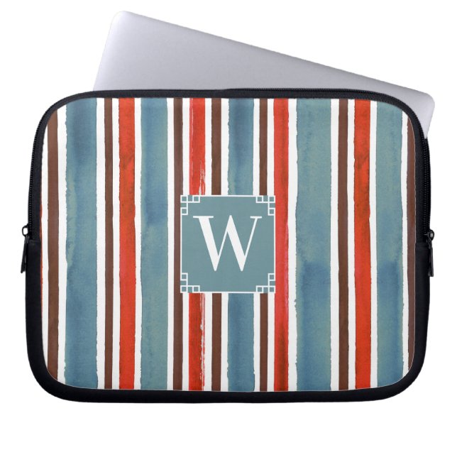 Funda Para Portátil Bandas acuáticas rusas - Rojo, Azul y Marrón (Frente)