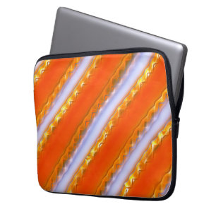 Funda Para Portátil Bandas anchas en hielo al estilo de encaje naranja