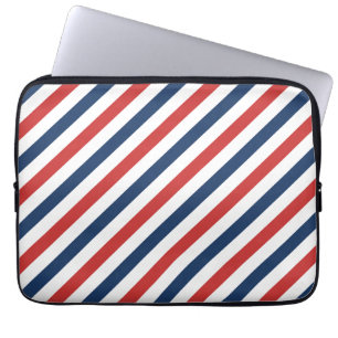 Funda Para Portátil Bandas blancas y azules rojas patrióticas