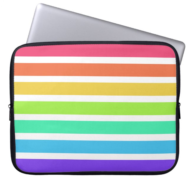 Funda Para Portátil Bandas de arco iris luminosas (Frente)
