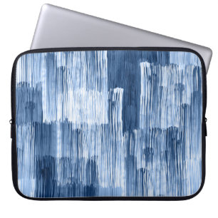 Funda Para Portátil Bandas de color azul de agua: Patrón geométrico