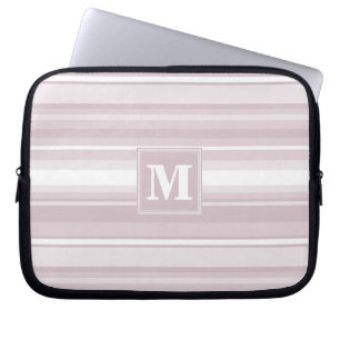 Funda Para Portátil Bandas de cuarzo rosa monograma
