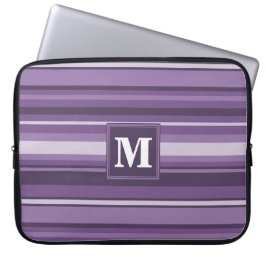 Funda Para Portátil Bandas de lavanda monogramo