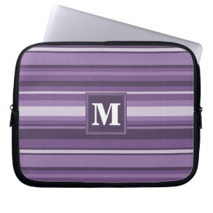 Funda Para Portátil Bandas de lavanda monogramo