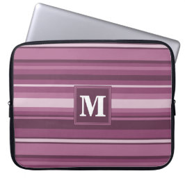 Funda Para Portátil Bandas de mauve monogramo
