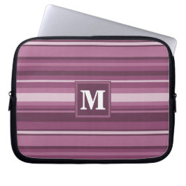 Funda Para Portátil Bandas de mauve monogramo
